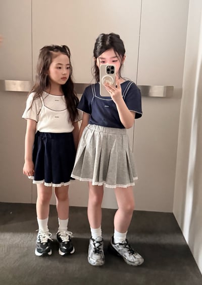 042107造型百褶裙(兩色)1