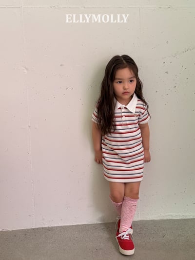 040778翻領條紋連身裙(兩色)12