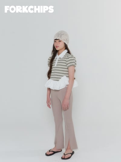 042015翻領條紋造型上衣(兩色)11