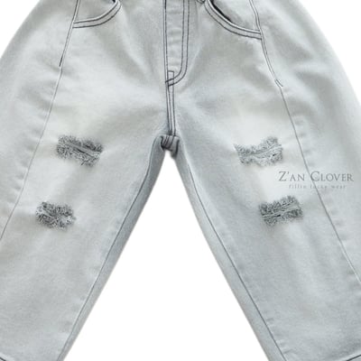 032515淺灰破破牛仔褲4