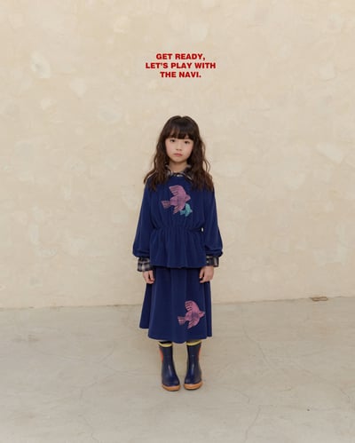 30036手繪小鳥裙(兩色)2