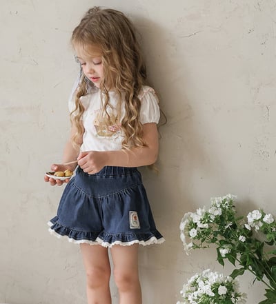 032321玫瑰花貼布牛仔短褲(兩色)6