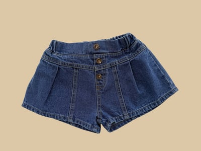 041038深藍排釦牛仔短褲1