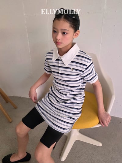 040778翻領條紋連身裙(兩色)14