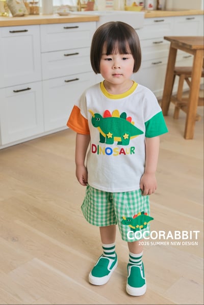 041383格子恐龍短褲(兩色)2