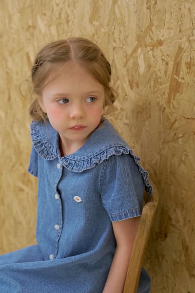 042248花邊翻領牛仔連身裙2