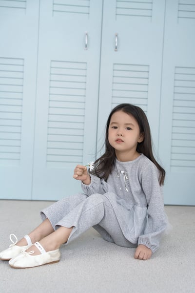 25426灰蝴蝶結套裝7