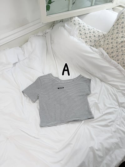 032407英文條紋上衣(兩色)2