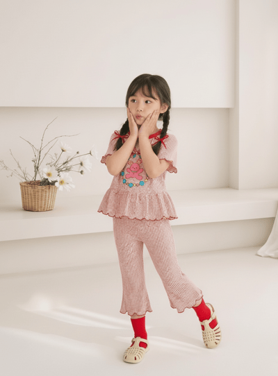 042348格子花邊褲(兩色)4