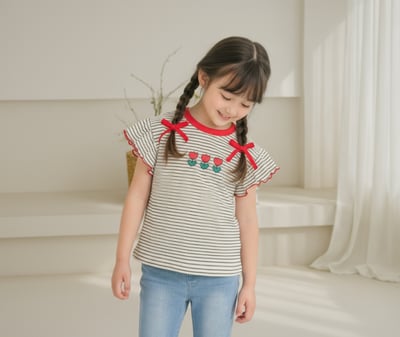 042309小花條紋上衣(兩色)7