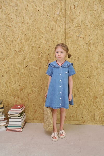 042248花邊翻領牛仔連身裙6