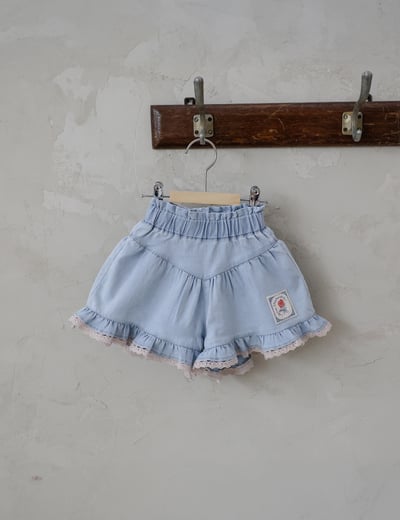 032321玫瑰花貼布牛仔短褲(兩色)4