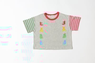 040807動物汽車條紋上衣(兩色)2