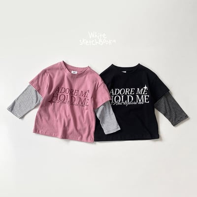 42911英文假兩件上衣(兩色)1