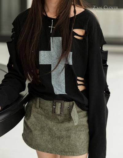 032502綠個性短裙1