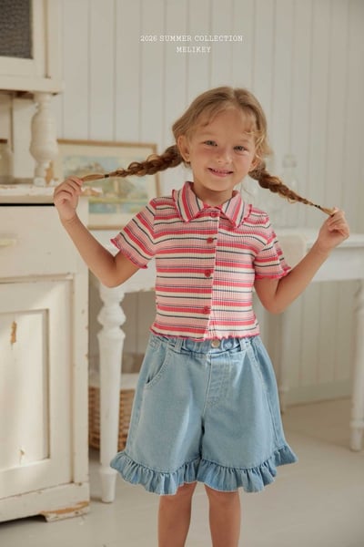 040146五分牛仔荷葉短褲4