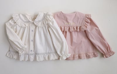 15502翻領雕花上衣(兩色)1