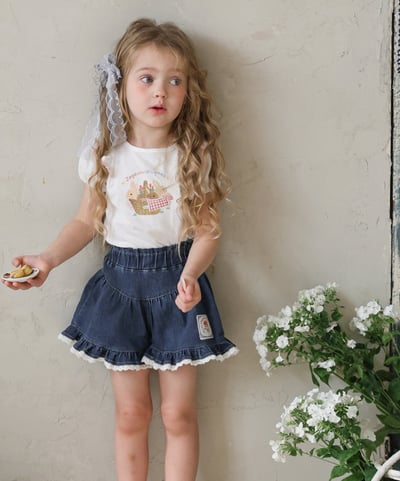 032321玫瑰花貼布牛仔短褲(兩色)7