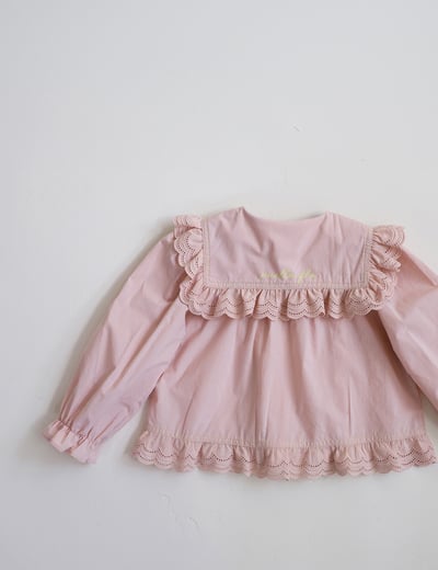 15502翻領雕花上衣(兩色)3