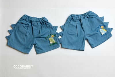 041367恐龍牛仔短褲(兩色)1