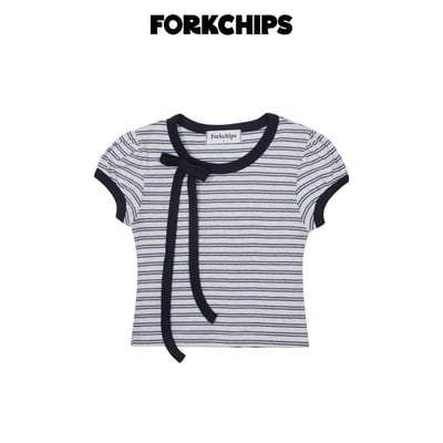 042050條紋綁帶上衣(兩色)3