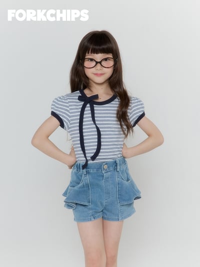 042050條紋綁帶上衣(兩色)1