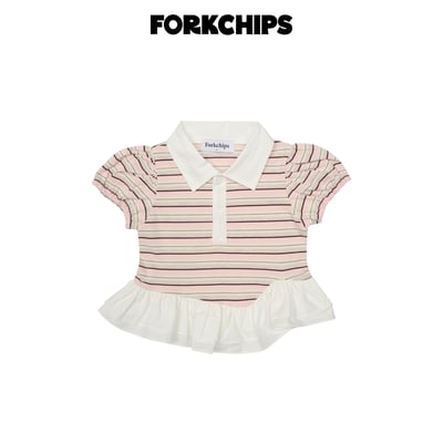 042015翻領條紋造型上衣(兩色)4