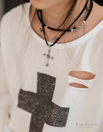 032527割破十字架上衣(兩色)13