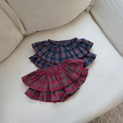 11216格子蛋糕褲裙(兩色)1