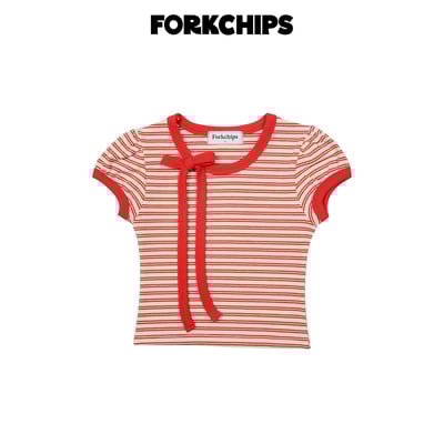 042050條紋綁帶上衣(兩色)2