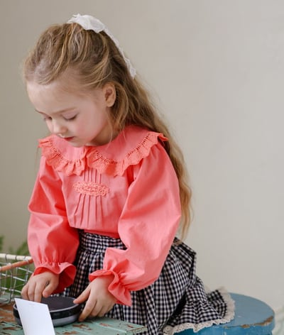 15508翻領花邊領上衣(兩色)8