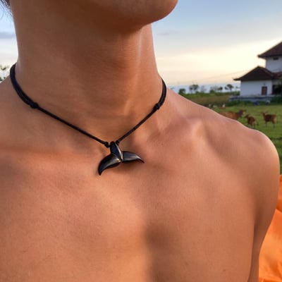 OyaOcean 鯨魚尾項鍊 - 大海守護神(牛角黑)4