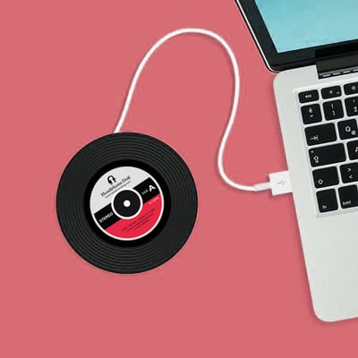 HeadphoneDog｜唱片造型手機無線充電板－紅1