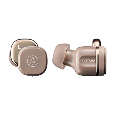 audio-technica 鐵三角｜ATH-SQ1TW2 真無線藍牙耳機-淺棕1