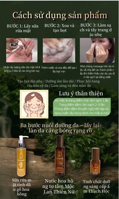 Bộ sản phẩm làm sạch cho người có ngân sách nhỏ: Sữa rửa mặt tinh dầu gỗ hoa lì (2 chai)8