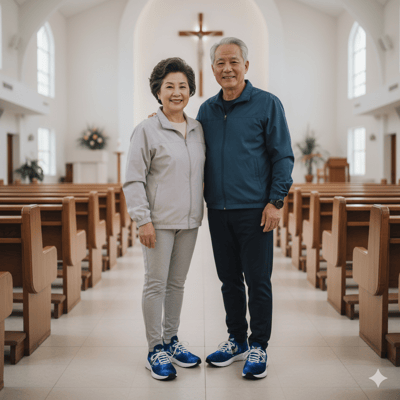 炫彩系列創意運動鞋-翼行恩典-Run for Jesus-藍6