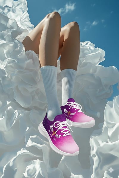 炫彩系列創意運動鞋-翼行恩典-Run for Jesus-粉紫8