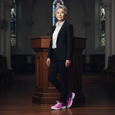 炫彩系列創意運動鞋-翼行恩典-Run for Jesus-粉紫6