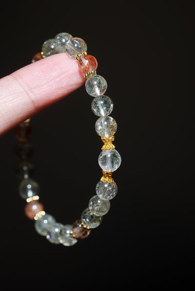 【星海綻放．豐盛對焦】 Rosa.G 海膽水晶 x 紅銅鈦 x 綠碧璽髮晶設計手鍊12