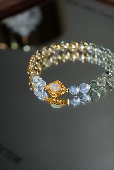 【靈感突圍．顯化全域】 Rosa.G 鑲嵌歐珀 x 綠幽靈 x 黃水晶 x 藍線石設計手13