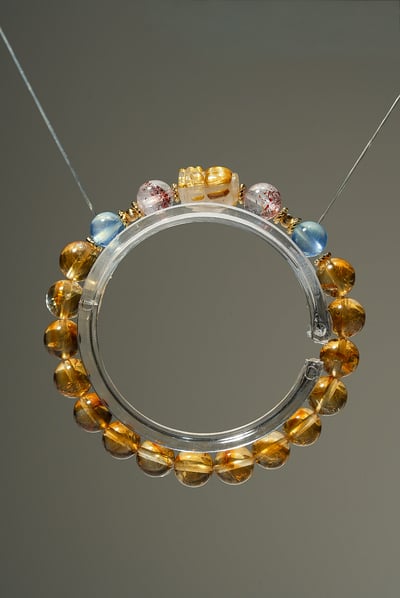 【全能通殺・高EQ招財】Rosa.G 海穹御金｜黃塔晶 𝘹 海藍寶 𝘹 超七草莓晶 𝘹 鈦晶貔貅手鍊2