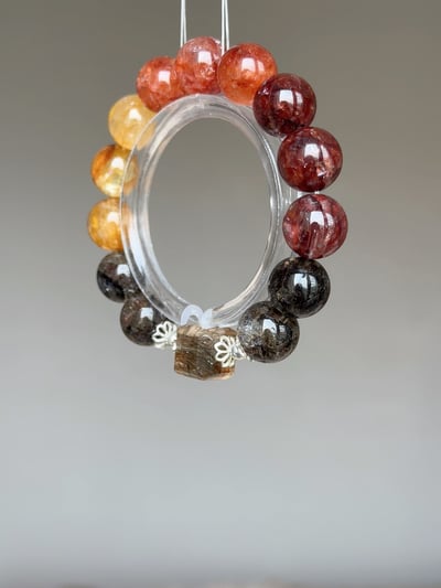 【熔岩武士．權威顯化】 Rosa.G 黑武士閃靈 x 三色膠花 x 黑金超方糖設計手鍊3