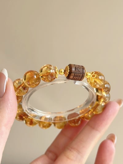 【鎏金梵音】濃郁黃水晶．沉香祝福6