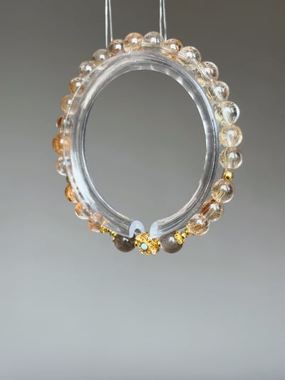 【大地金脈．紮財富根基】 Rosa.G 銅髮晶 x 黑金骨幹 x 原礦綠松石手鍊4