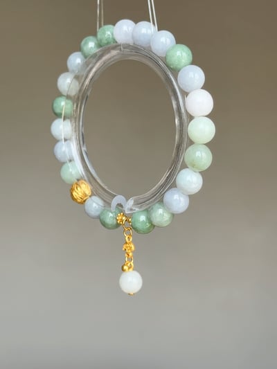 【三彩翡翠．貴人對焦】 Rosa.G 綠、紫、淡紫翡翠設計手鍊5