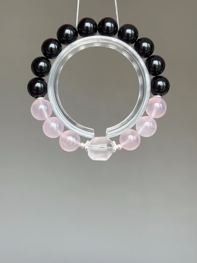 【守光・歸己】黑曜石 × 粉晶設計手鍊｜你給那麼多，這次留給自己 Rosa.G1