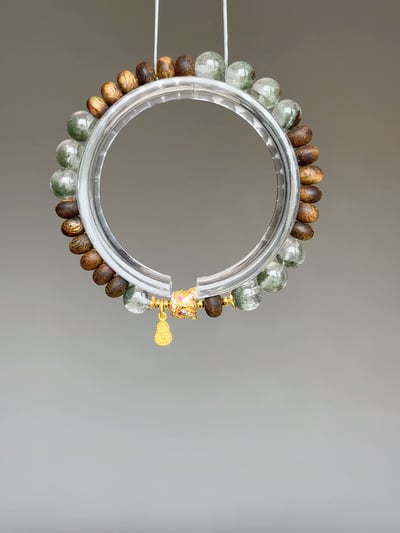 【正財霸主・鎮場破局】Rosa.G 御翠醒獅｜綠幽靈 𝘹 鶯歌綠沉香 𝘹 純銀醒獅 手鍊1