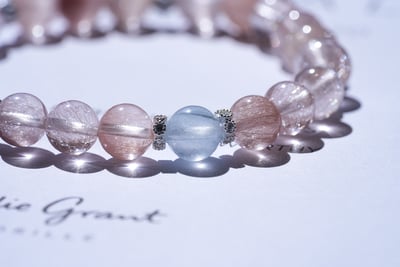 高品透體藍兔毛mix粉兔毛mix粉鋼絲6