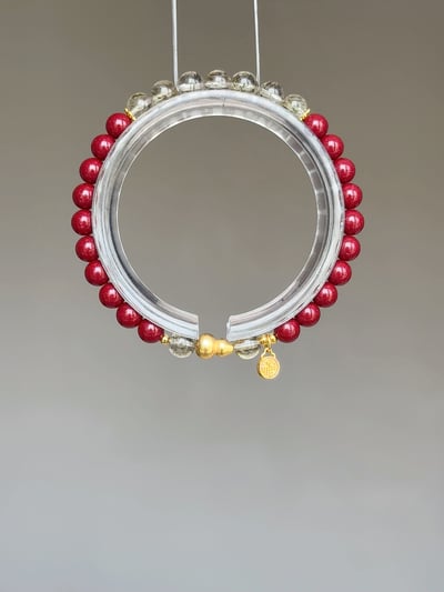 【辟邪防小人・事業爆發】Rosa.G 紫金御碧｜紫金砂 𝘹 綠碧璽髮晶 𝘹 招財葫蘆 手鍊1