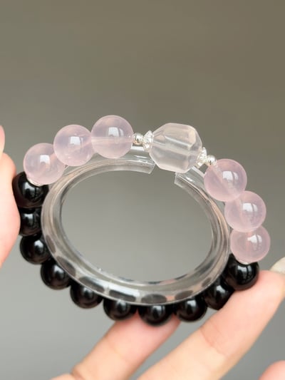 【守光・歸己】黑曜石 × 粉晶設計手鍊｜你給那麼多，這次留給自己 Rosa.G6